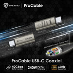 「CLS極速充電線」 - SAVEWO ProCable USB-C USB4 Thunderbolt 4 極速充電傳輸線 (預訂貨品，3月20日送出)